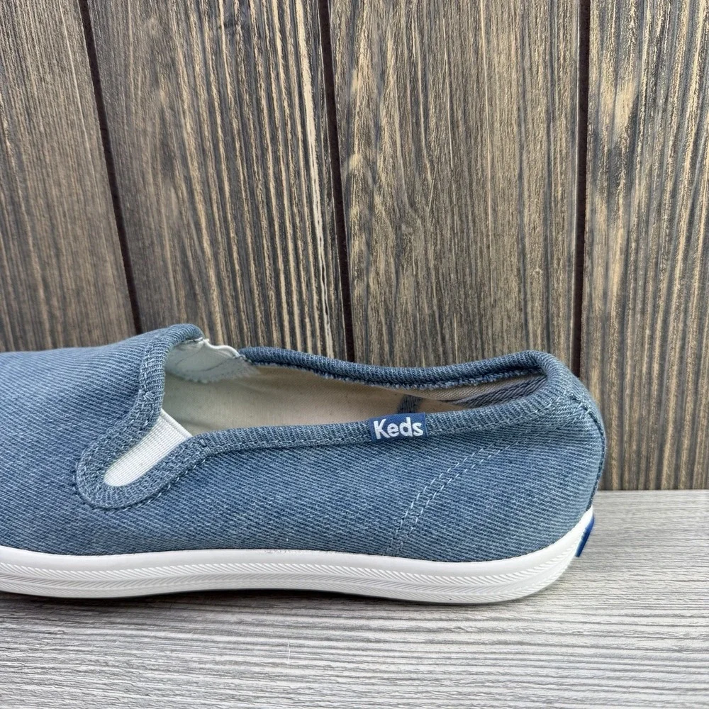 Keds Double Decker Slip On Denim Blue Canvas Sneakers Women's Size 8.5 Casual